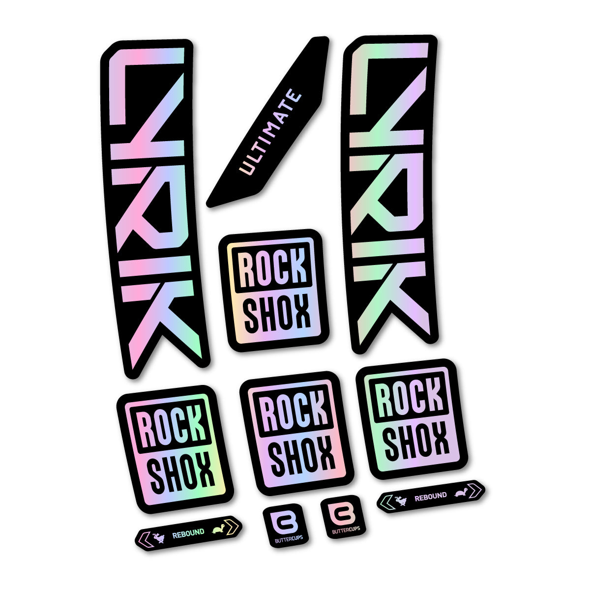 Stickers for RockShox Lyrik Ultimate 2027, Fork vinyl decals - Hollographic