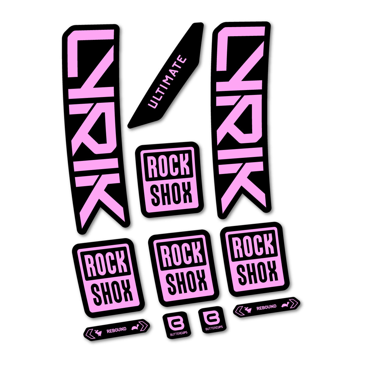 Stickers for RockShox Lyrik Ultimate 2027, Fork vinyl decals - Light Lilac