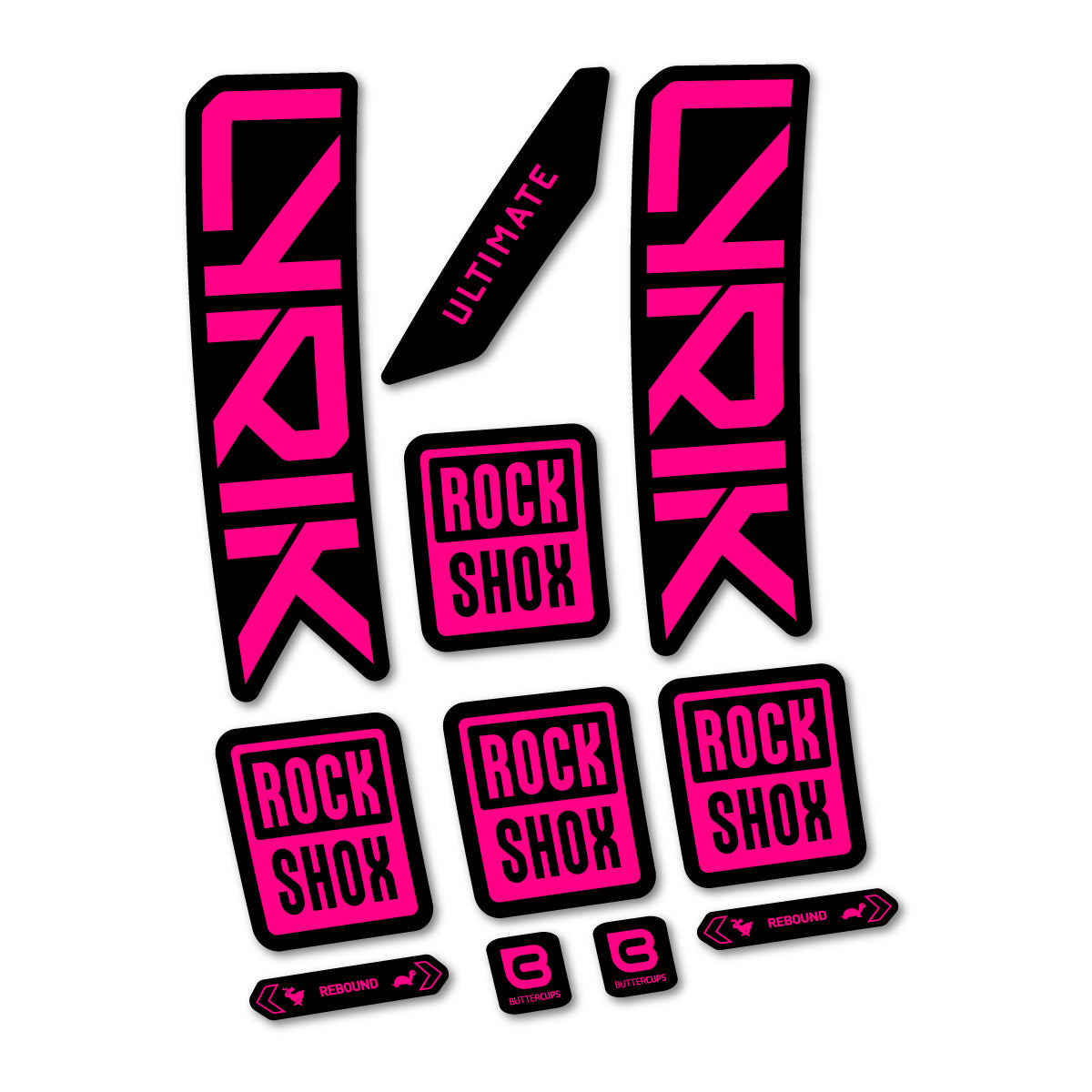 Stickers for RockShox Lyrik Ultimate 2027, Fork vinyl decals - Fuchsia