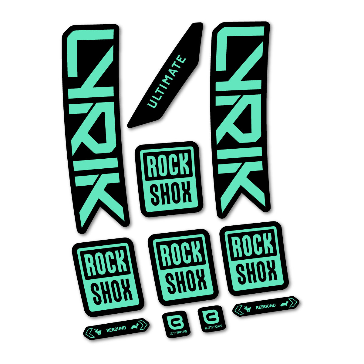 Stickers for RockShox Lyrik Ultimate 2027, Fork vinyl decals - Mint