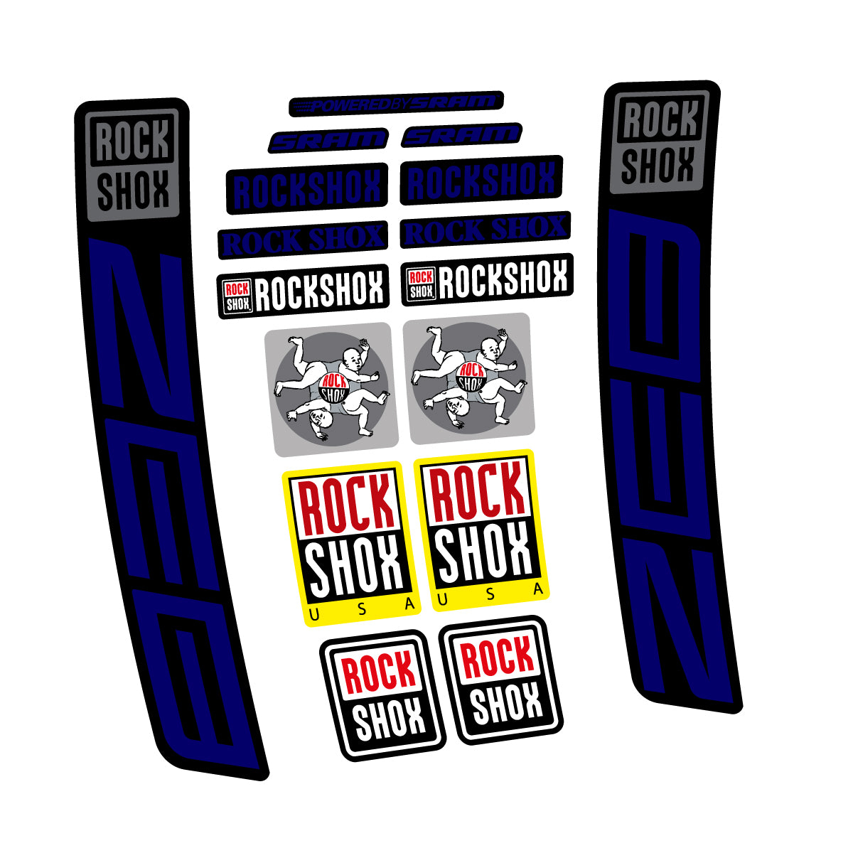 Stickers for RockShox ZEB 2027, Fork vinyl decals - Scandinavian Blue