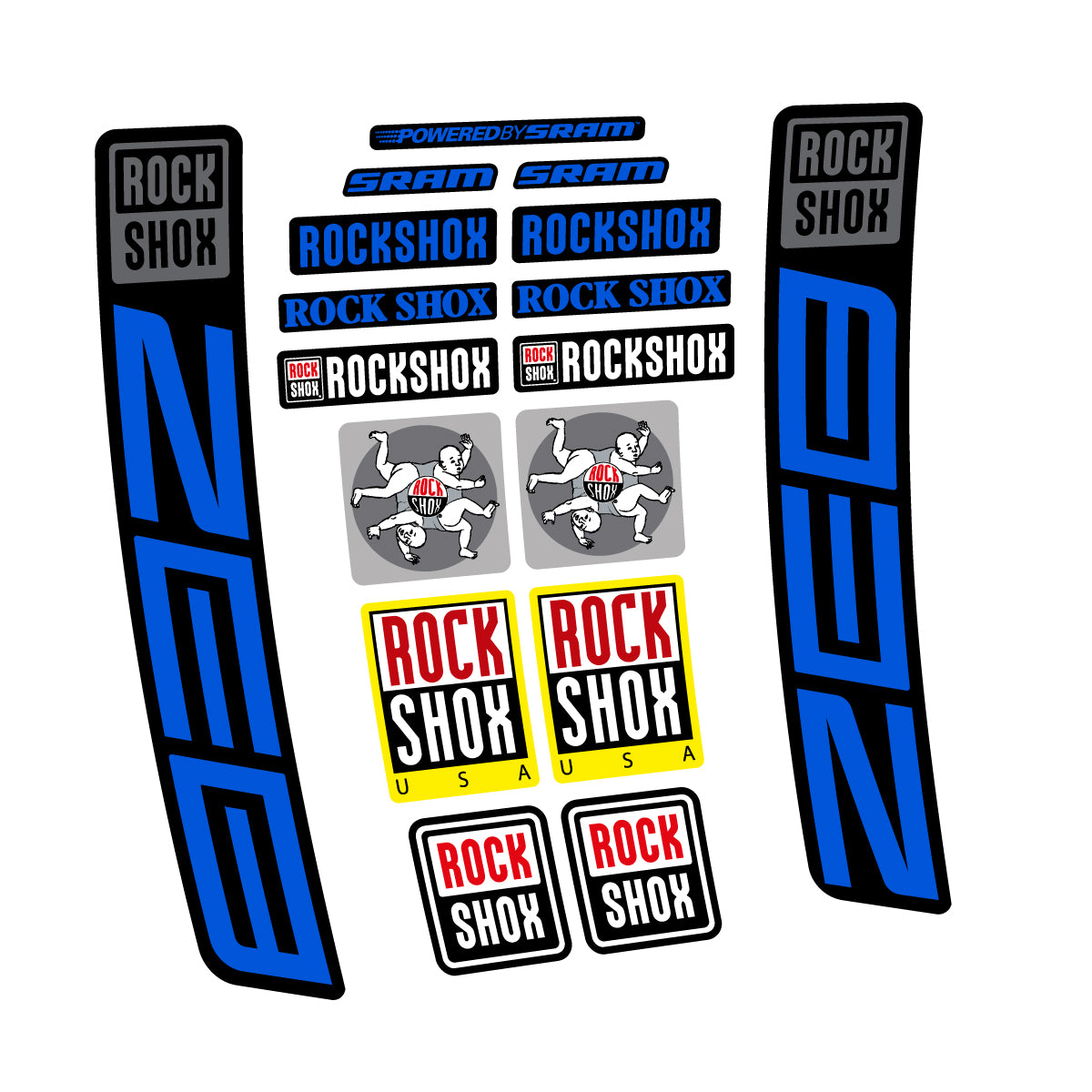 Stickers for RockShox ZEB 2027, Fork vinyl decals - Sea Blue