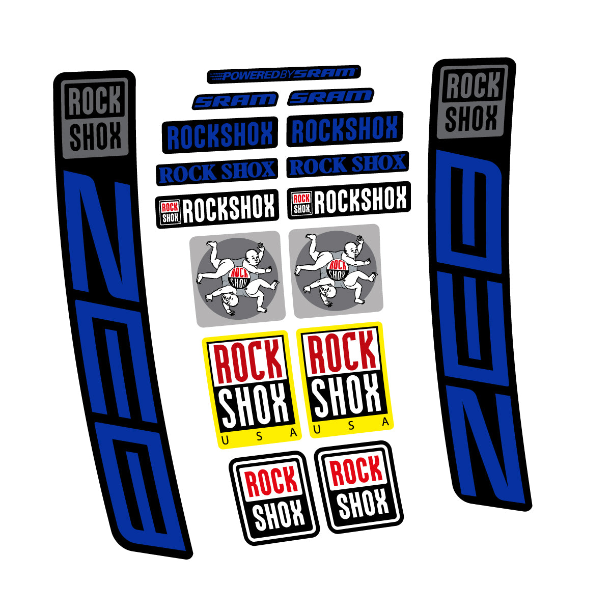 Stickers for RockShox ZEB 2027, Fork vinyl decals - Ultramarine Blue