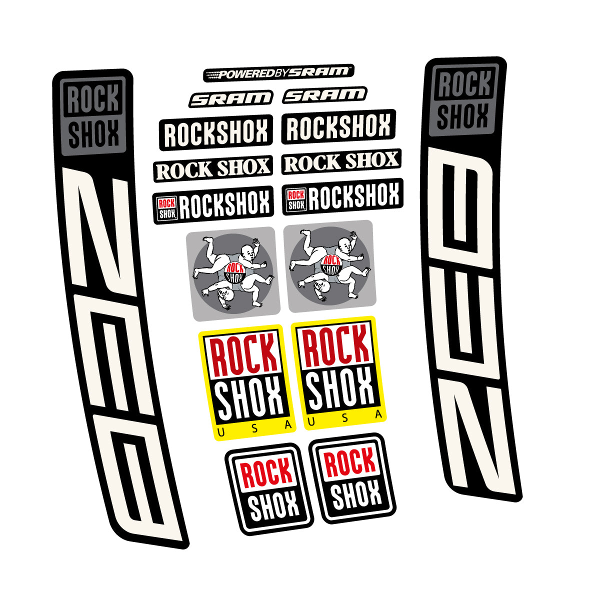Stickers for RockShox ZEB 2027, Fork vinyl decals - Bone White