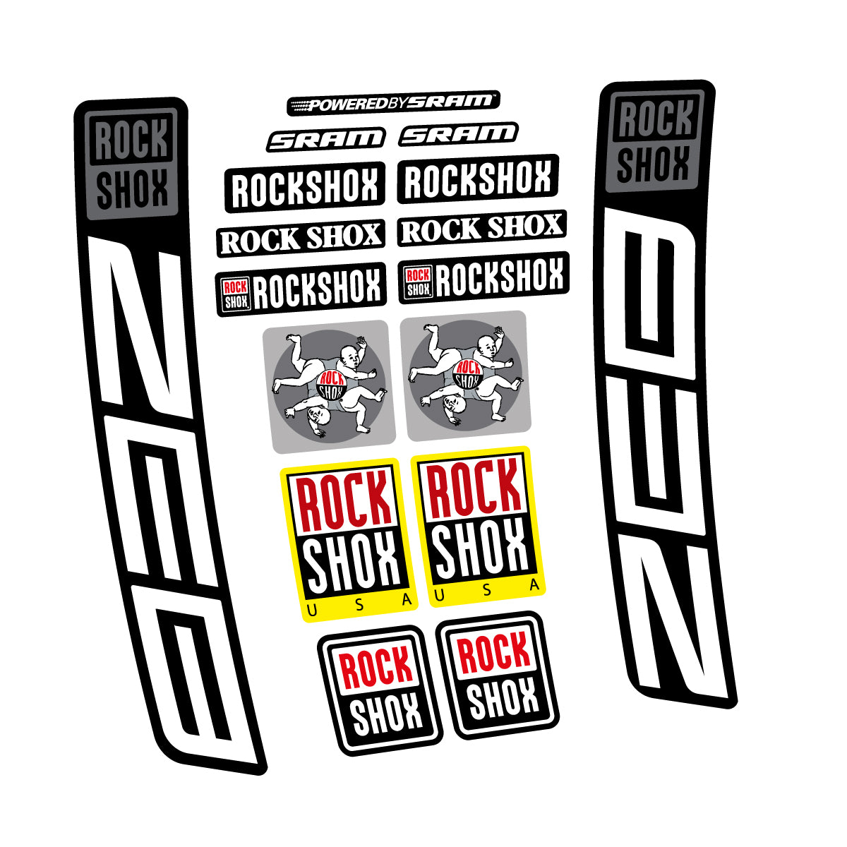 Stickers for RockShox ZEB 2027, Fork vinyl decals - White