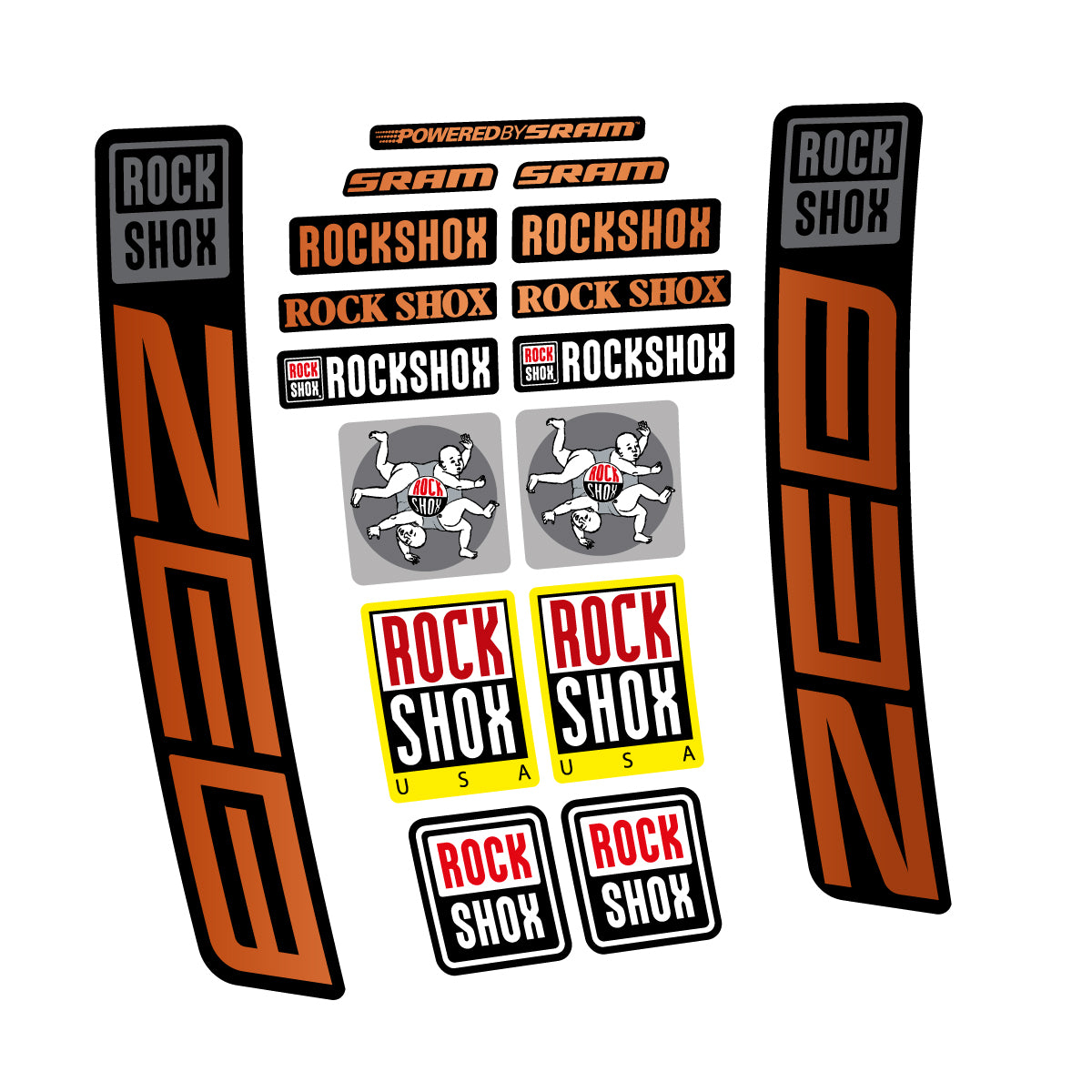 Stickers for RockShox ZEB 2027, Fork vinyl decals - Bronze