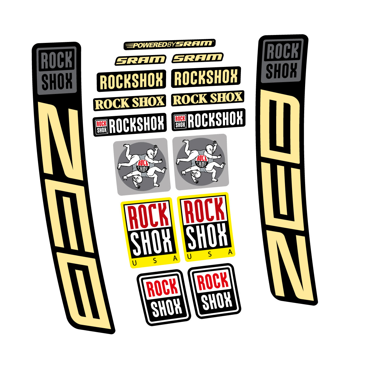 Stickers for RockShox ZEB 2027, Fork vinyl decals - Cream