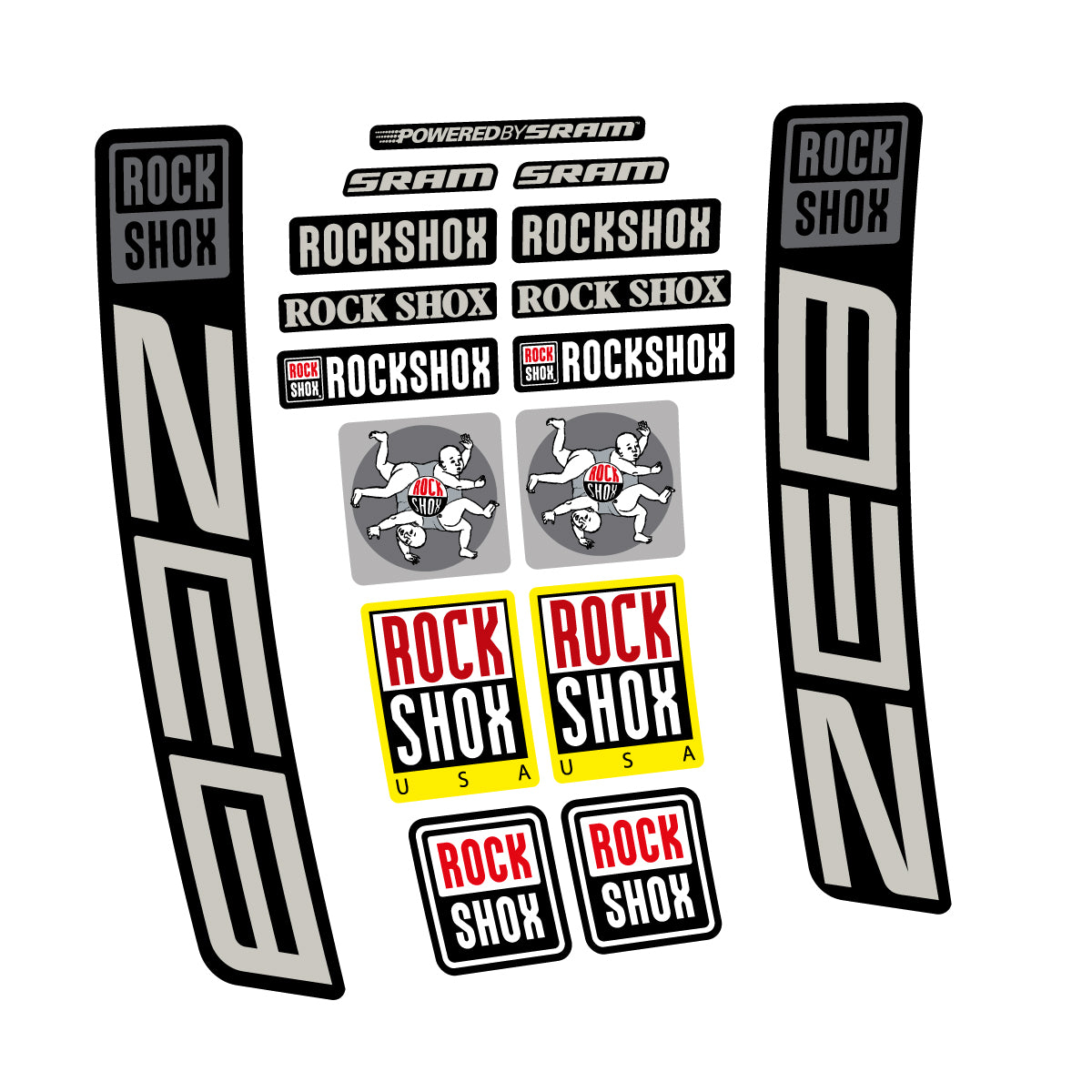 Stickers for RockShox ZEB 2027, Fork vinyl decals - Light Grey