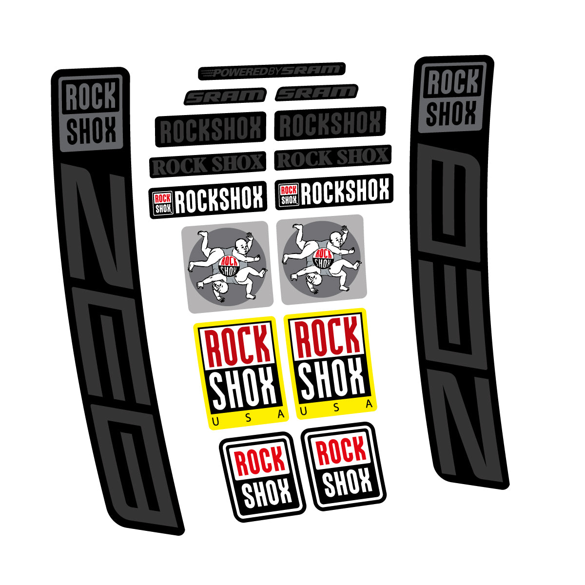Stickers for RockShox ZEB 2027, Fork vinyl decals - Very Dark Grey