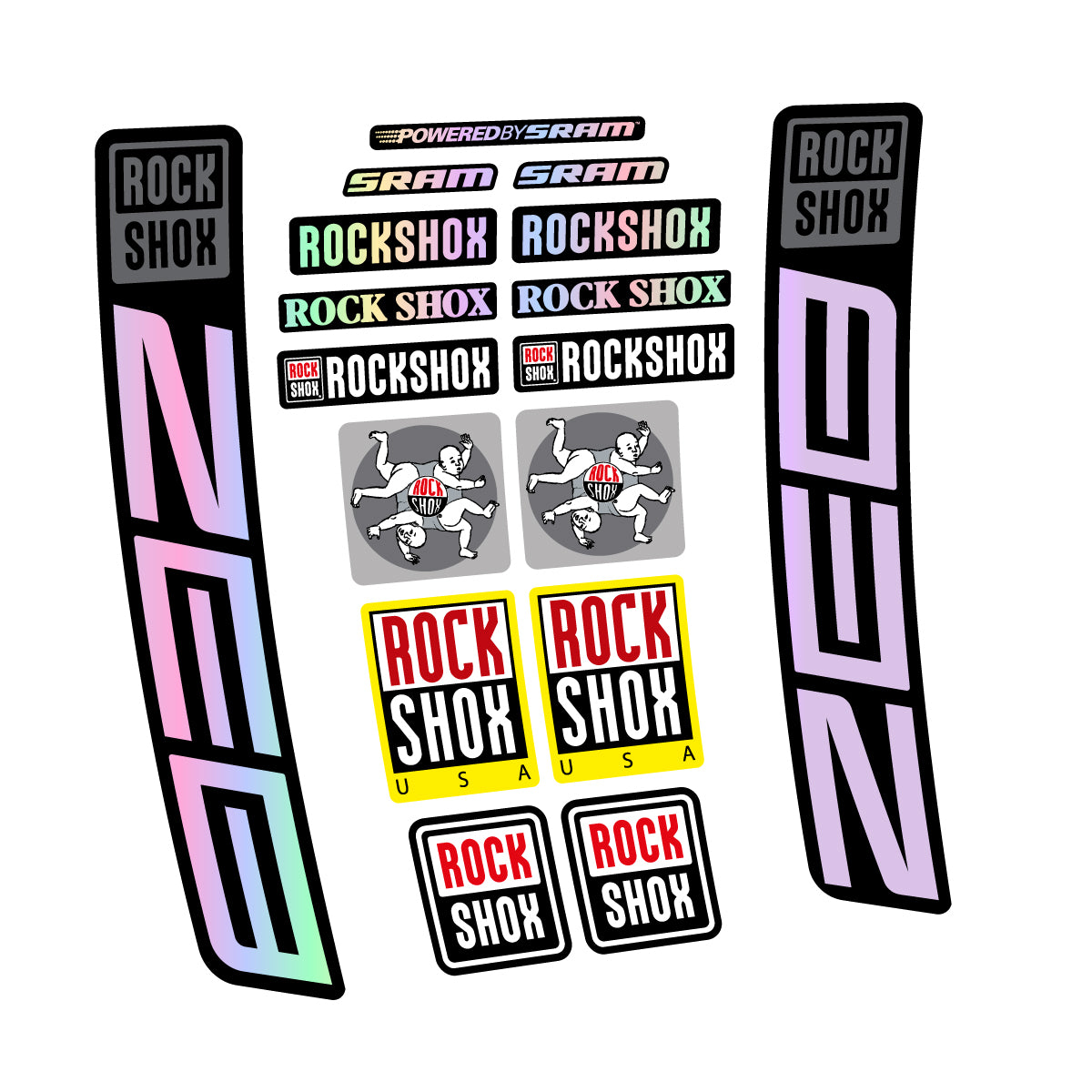 Stickers for RockShox ZEB 2027, Fork vinyl decals - Hollographic