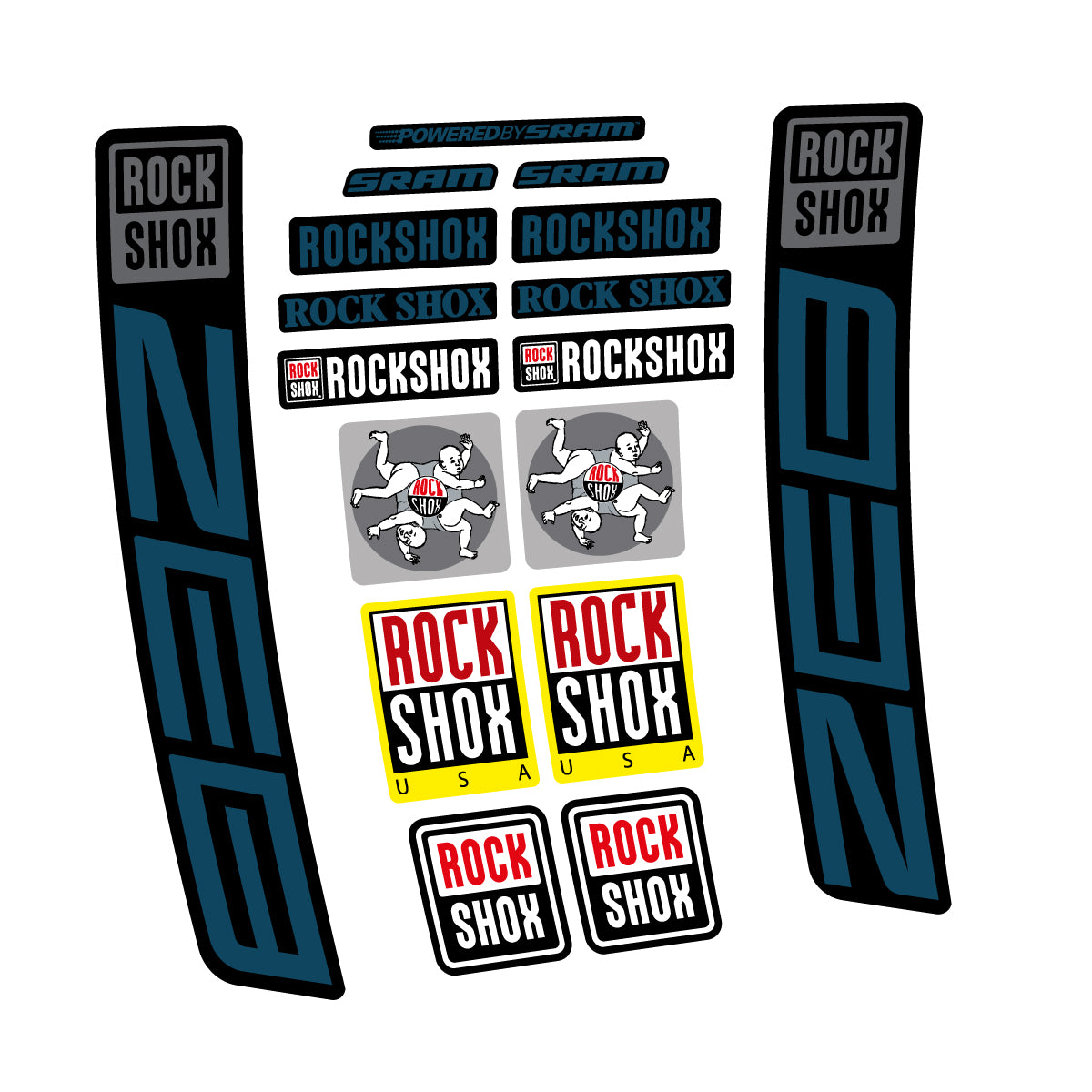 Stickers for RockShox ZEB 2027, Fork vinyl decals - Dark Lake