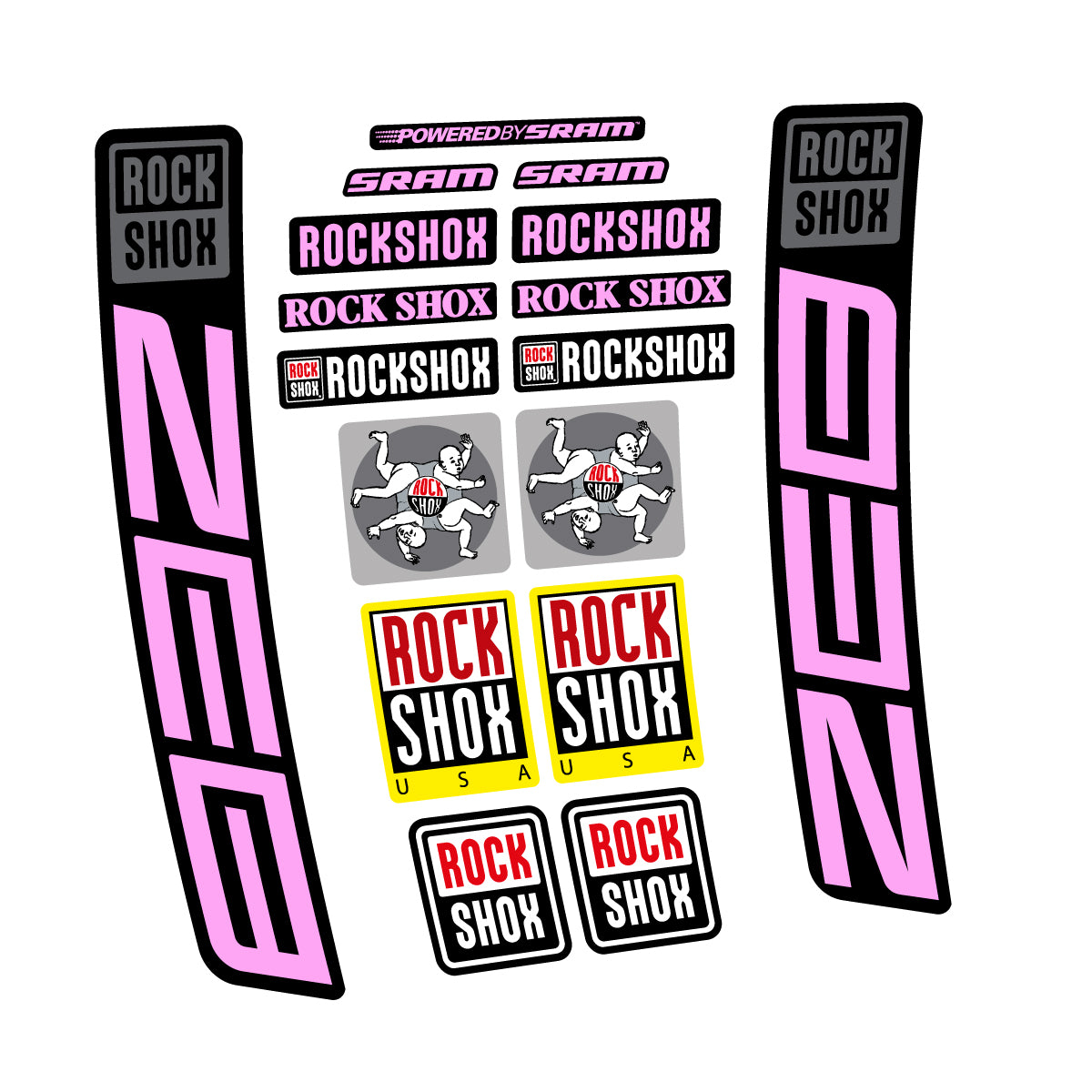 Stickers for RockShox ZEB 2027, Fork vinyl decals - Light Lilac