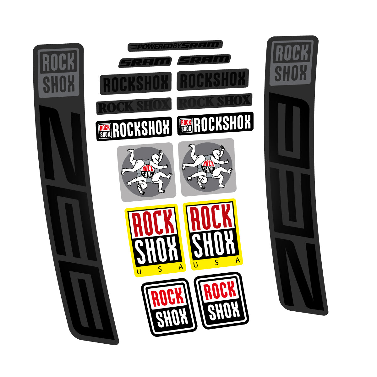 Stickers for RockShox ZEB 2027, Fork vinyl decals - Black