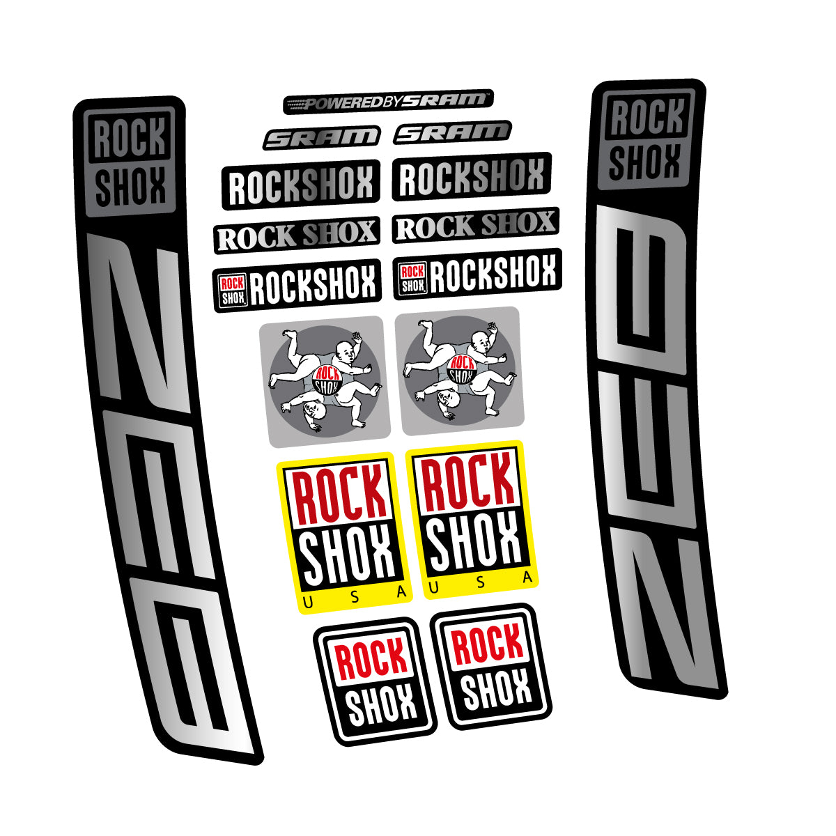 Stickers for RockShox ZEB 2027, Fork vinyl decals - Chrome Silver