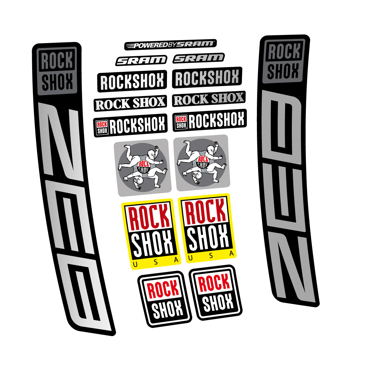 Stickers for RockShox ZEB 2027, Fork vinyl decals - Light Silver