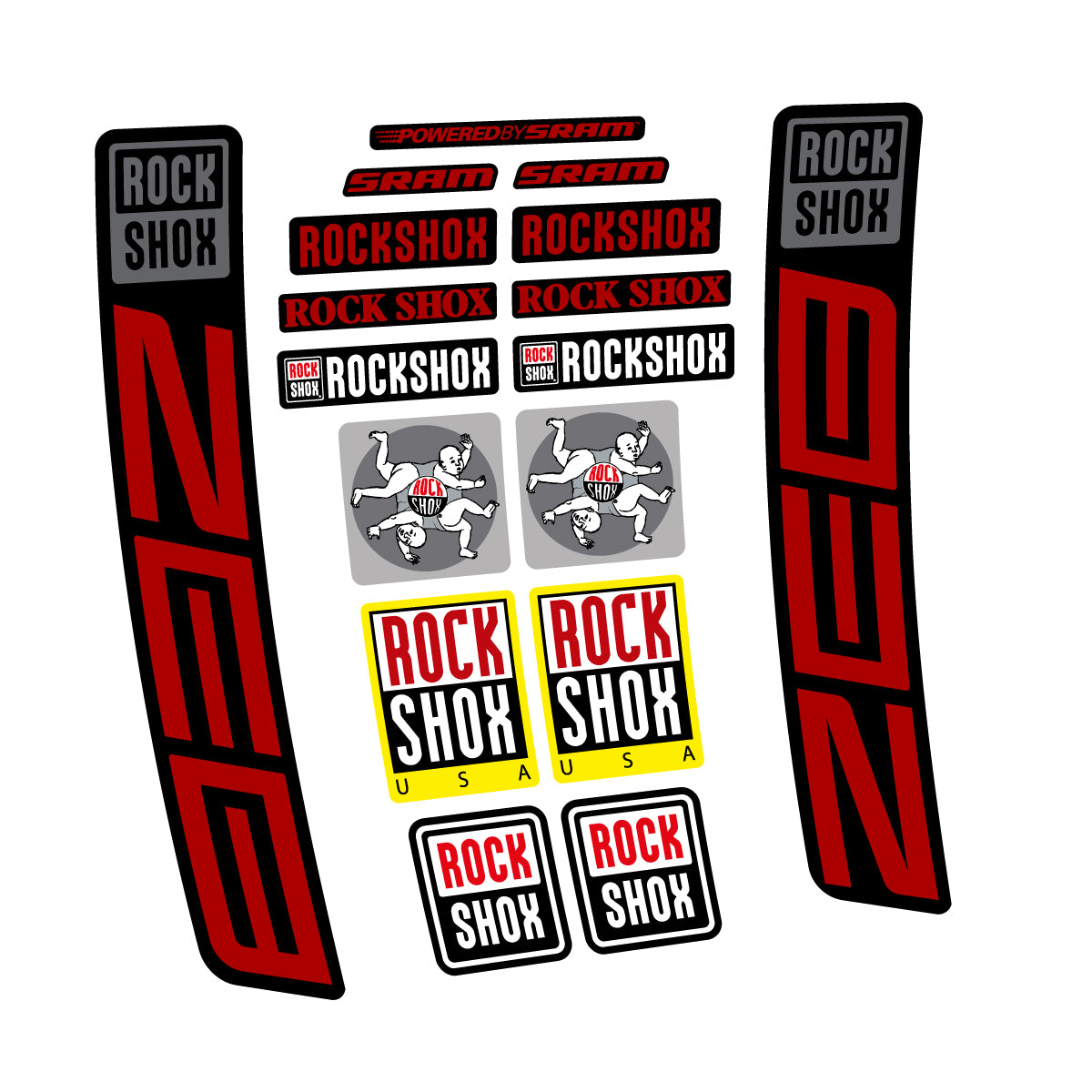 Stickers for RockShox ZEB 2027, Fork vinyl decals - Dark Red