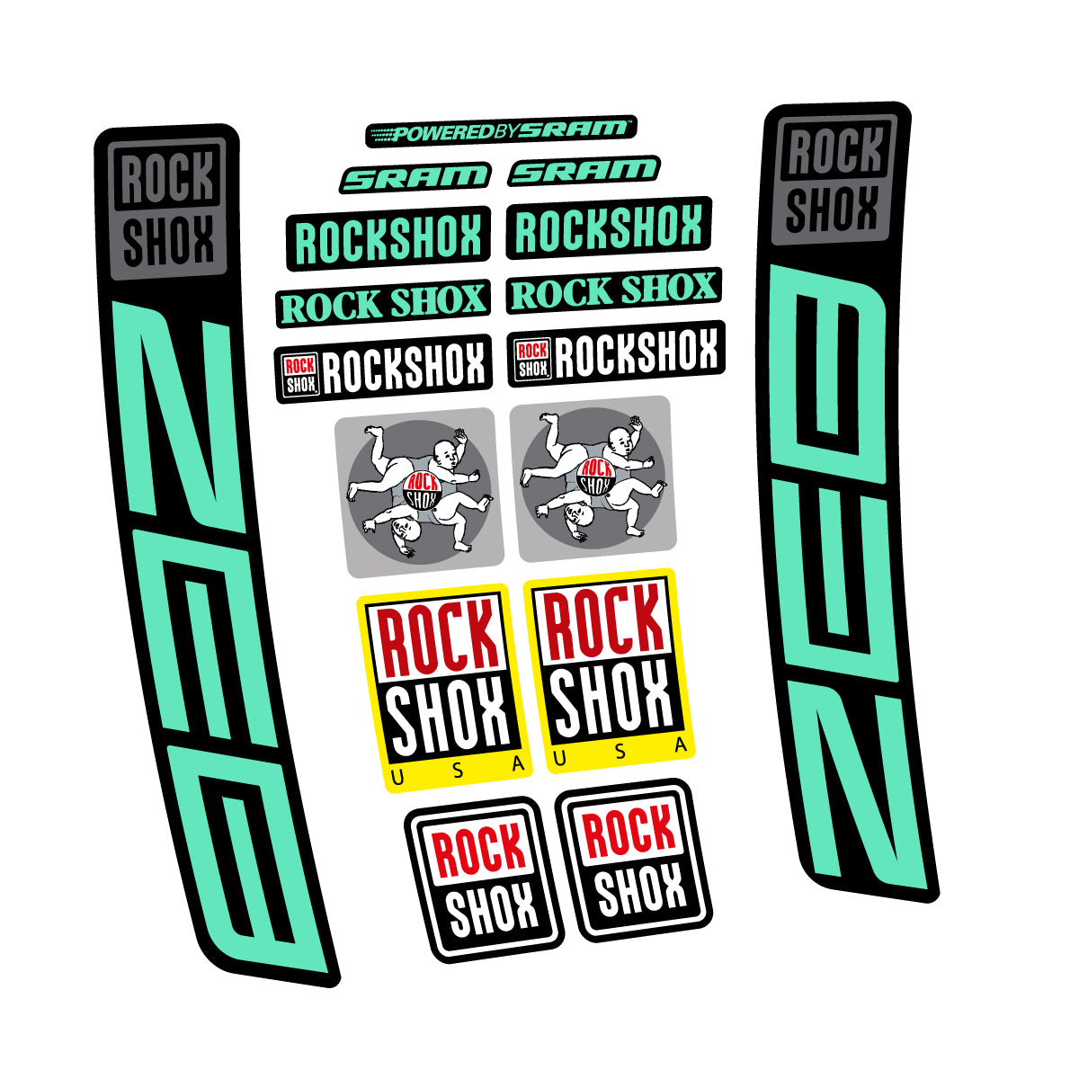 Stickers for RockShox ZEB 2027, Fork vinyl decals - Mint