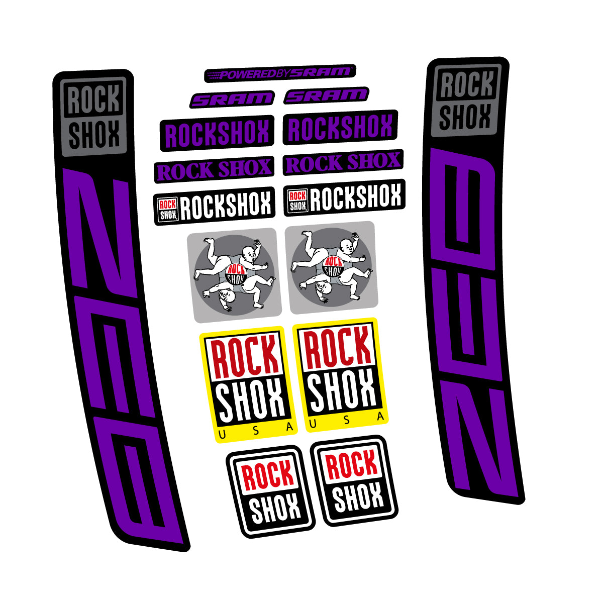 Stickers for RockShox ZEB 2027, Fork vinyl decals - Violet