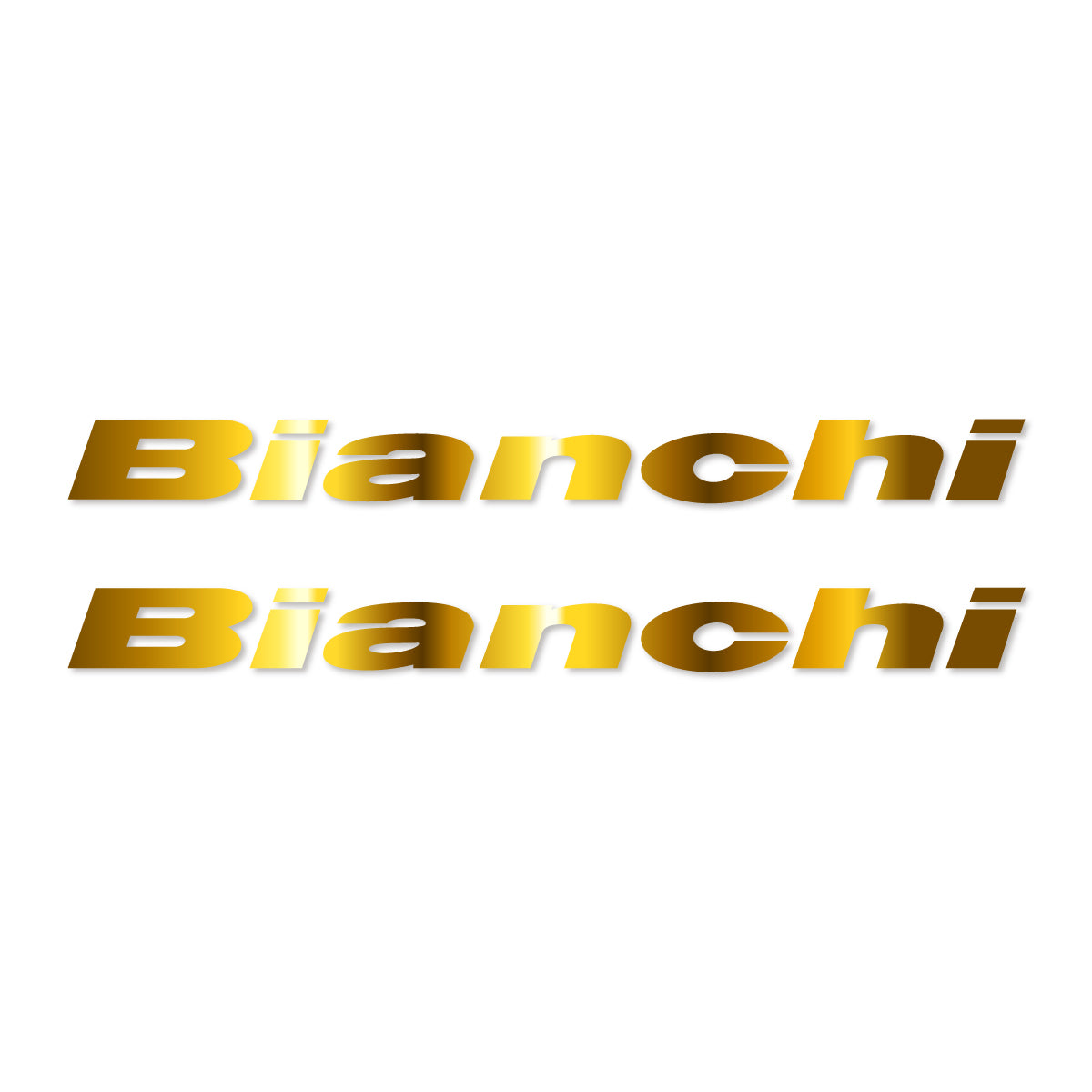 Stickers for Bianchi frame logo, vinyl decals - Chrome Gold