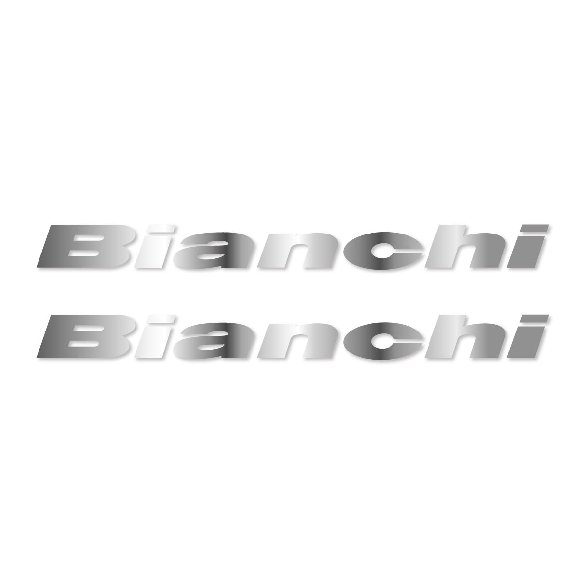 Stickers for Bianchi frame logo, vinyl decals - Chrome Silver