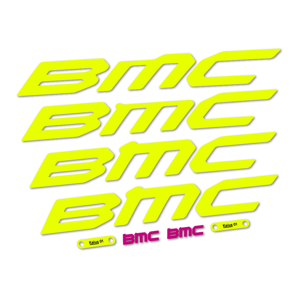 Stickers for BMC Kaius 01 2027, Frame vinyl decals - Neon Yellow