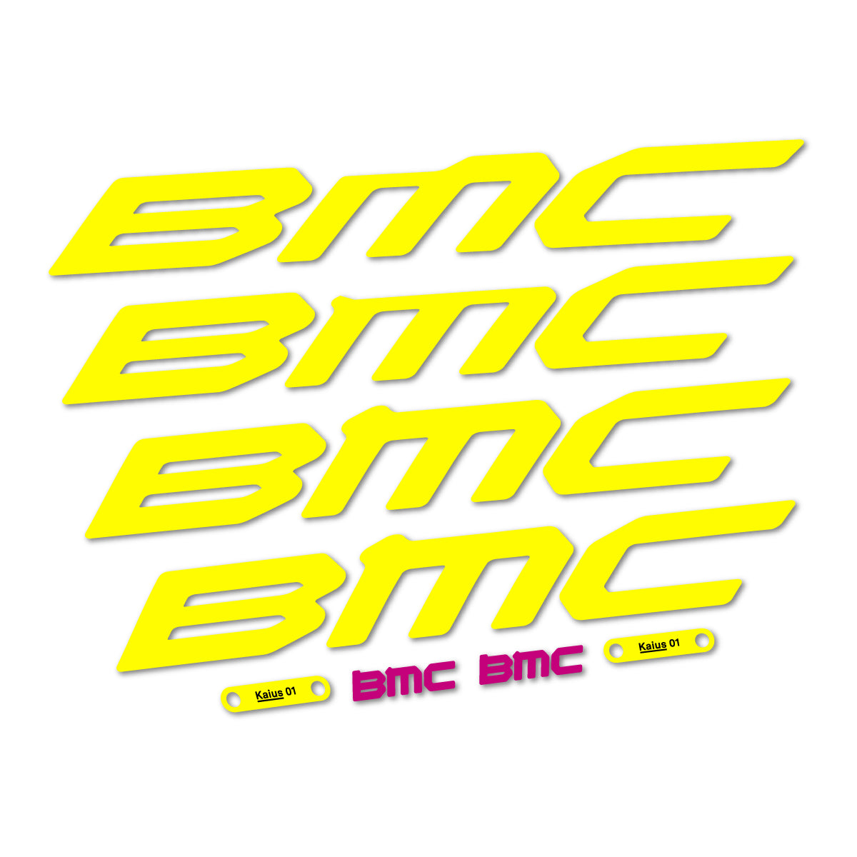 Stickers for BMC Kaius 01 2027, Frame vinyl decals - Lemon Yellow