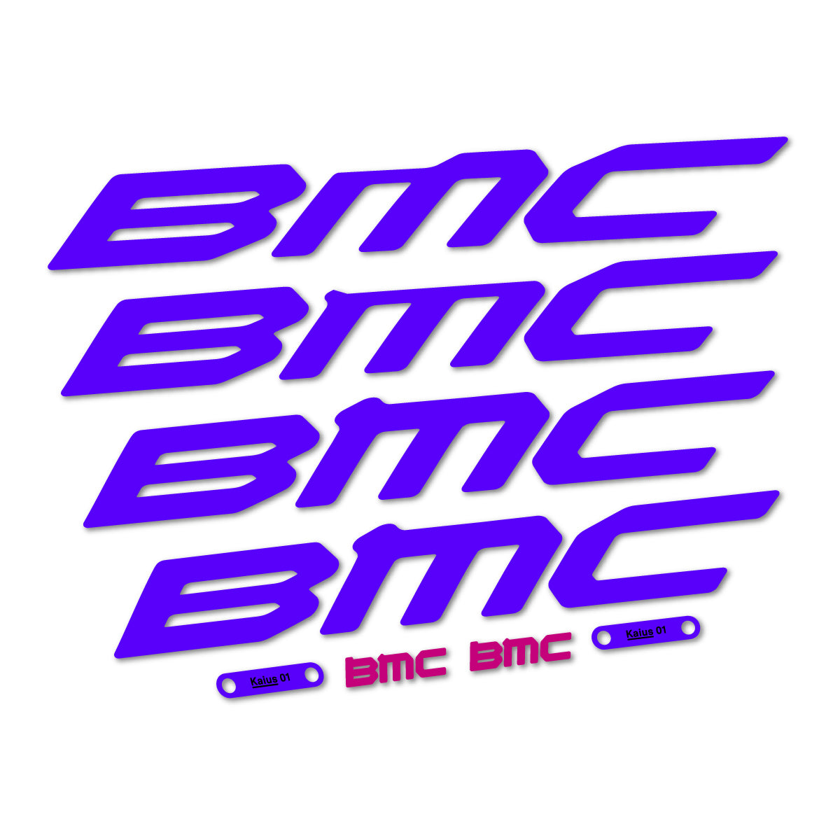 Stickers for BMC Kaius 01 2027, Frame vinyl decals - Reflex Blue