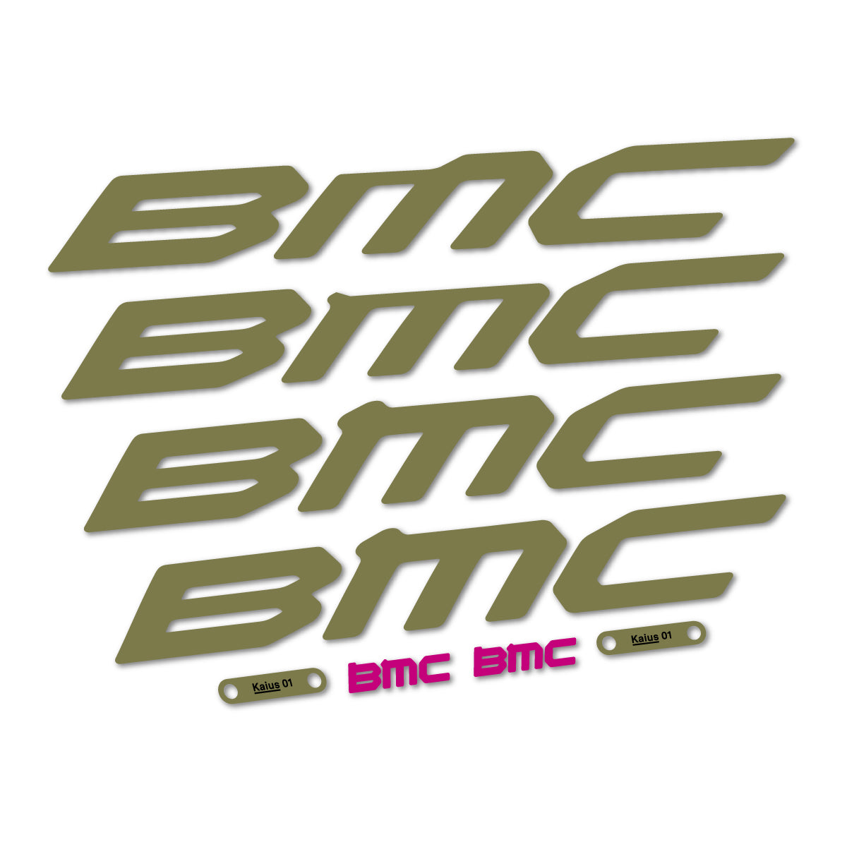 Stickers for BMC Kaius 01 2027, Frame vinyl decals - Khaki