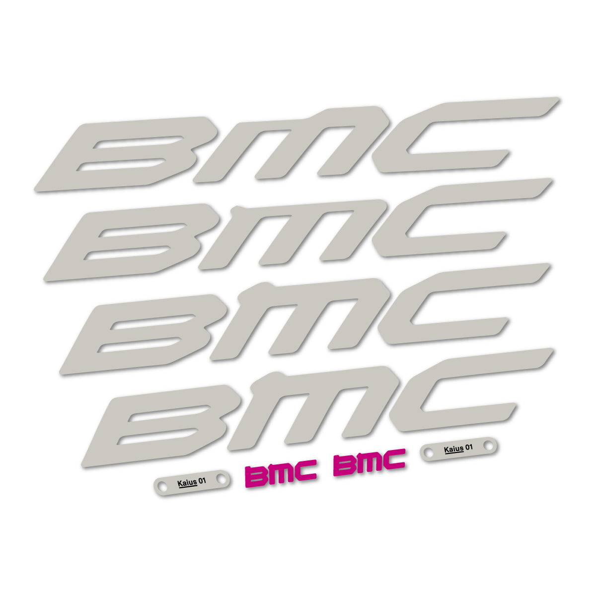 Stickers for BMC Kaius 01 2027, Frame vinyl decals - Light Grey