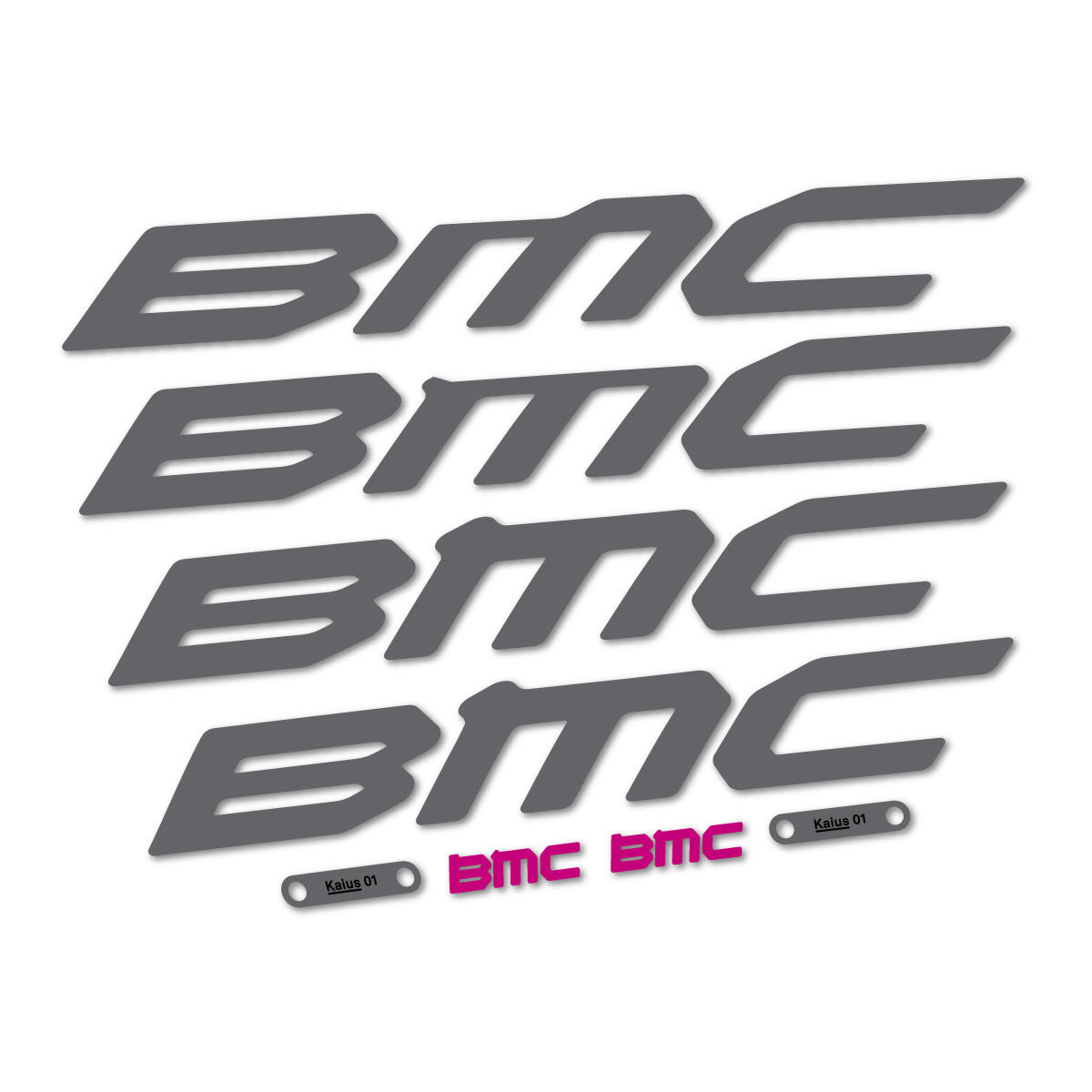 Stickers for BMC Kaius 01 2027, Frame vinyl decals - Medium Grey
