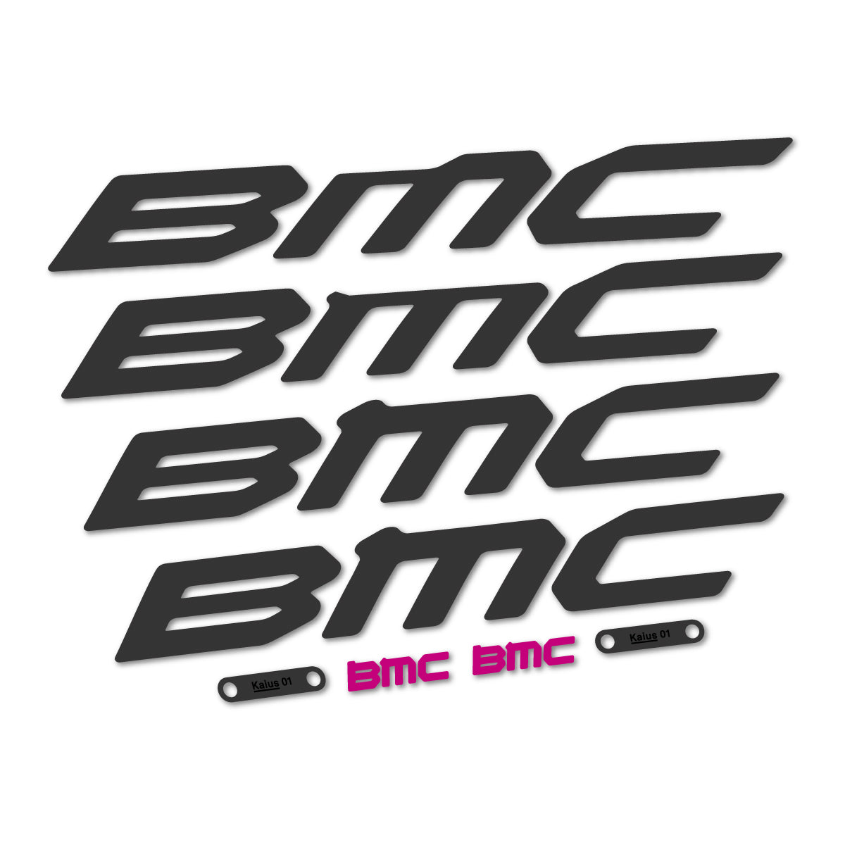 Stickers for BMC Kaius 01 2027, Frame vinyl decals - Very Dark Grey