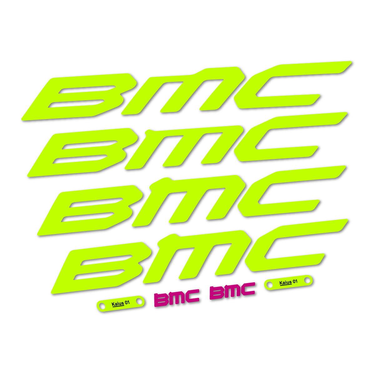 Stickers for BMC Kaius 01 2027, Frame vinyl decals - Lime Neon