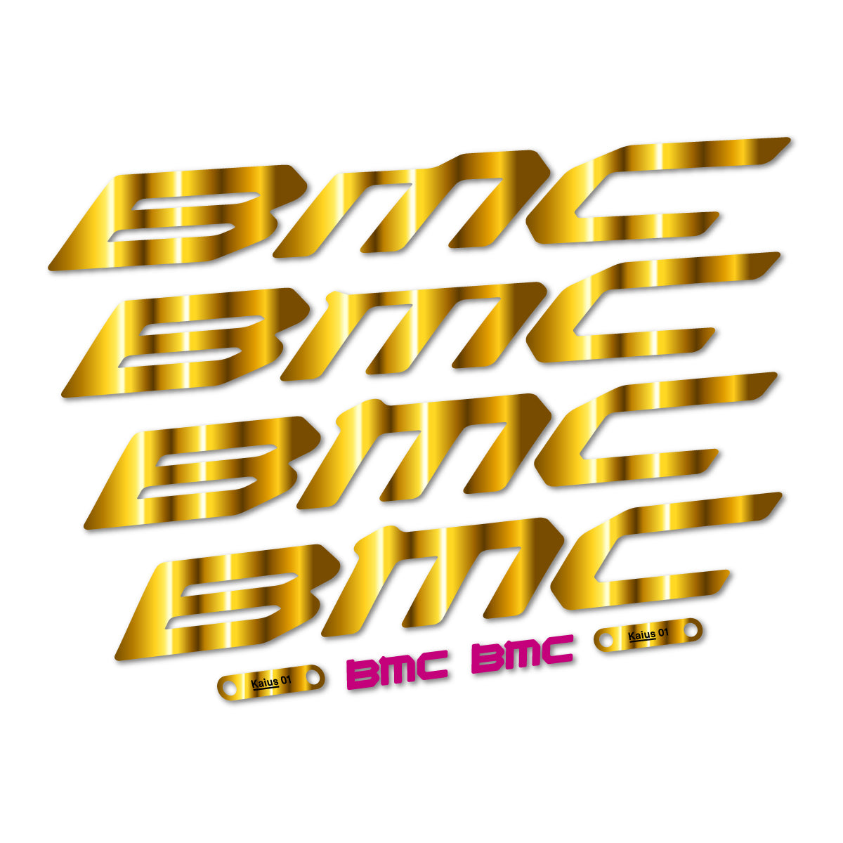 Stickers for BMC Kaius 01 2027, Frame vinyl decals - Chrome Gold