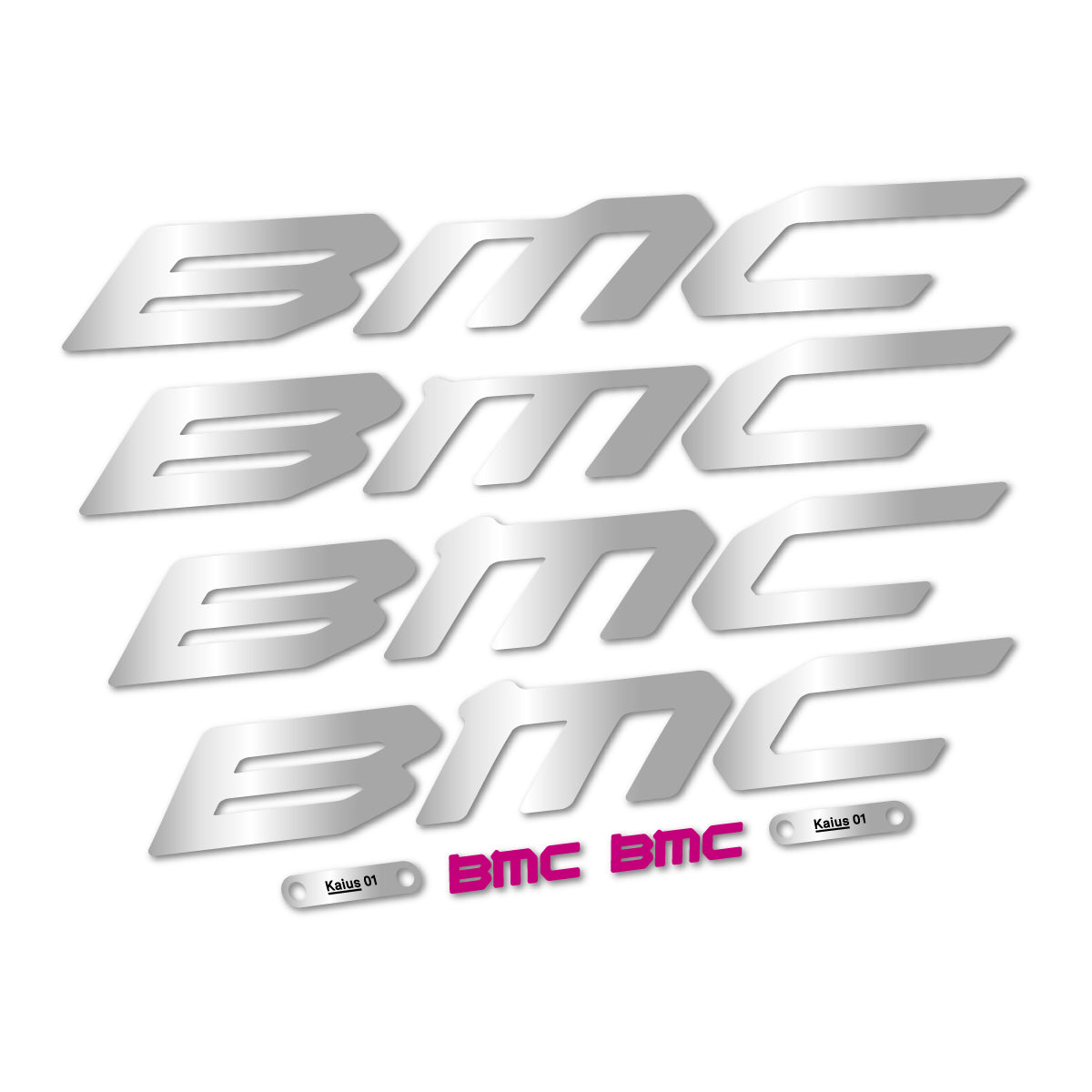 Stickers for BMC Kaius 01 2027, Frame vinyl decals - Light Silver