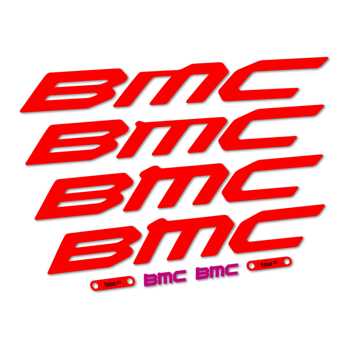 Stickers for BMC Kaius 01 2027, Frame vinyl decals - Orange Red