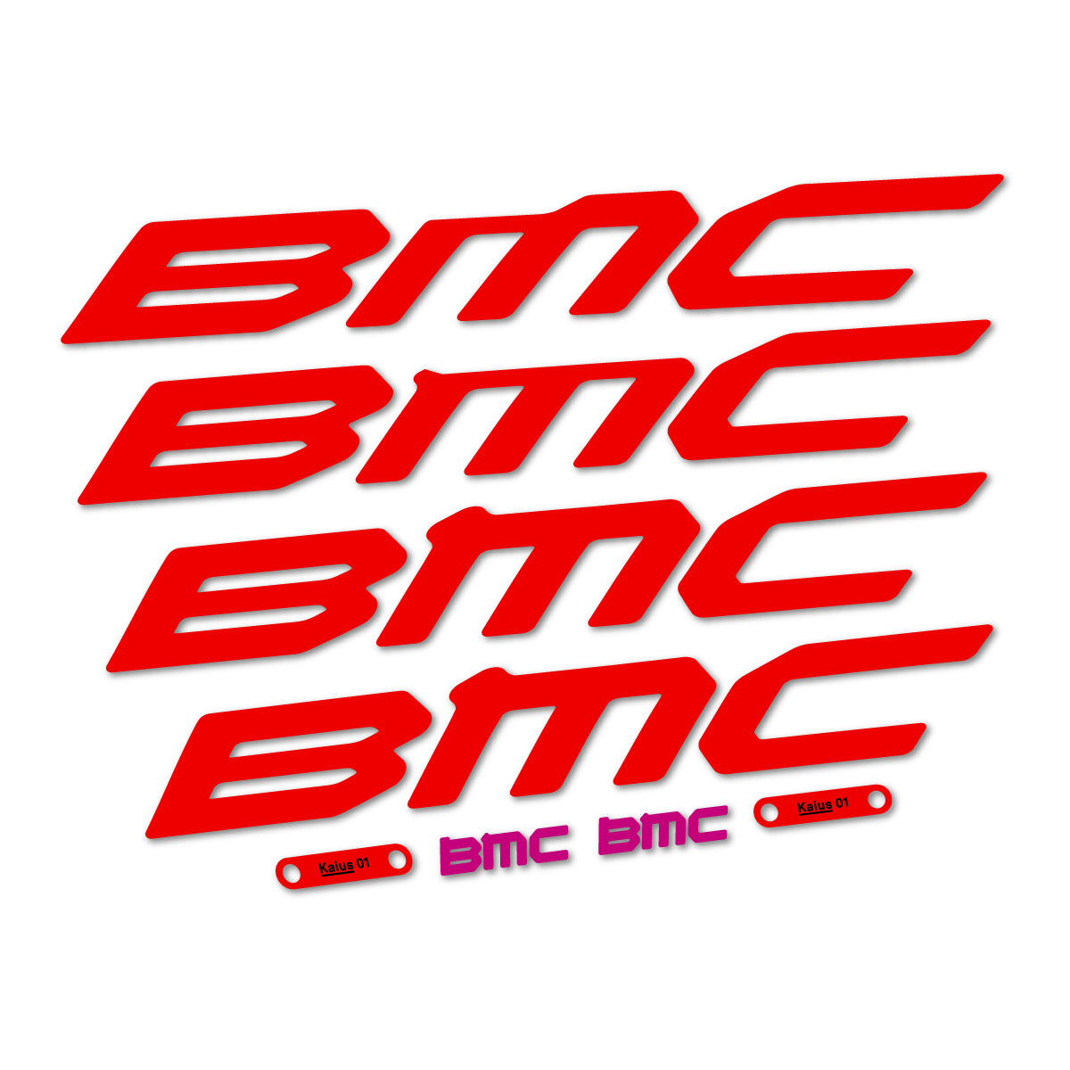 Stickers for BMC Kaius 01 2027, Frame vinyl decals - Red