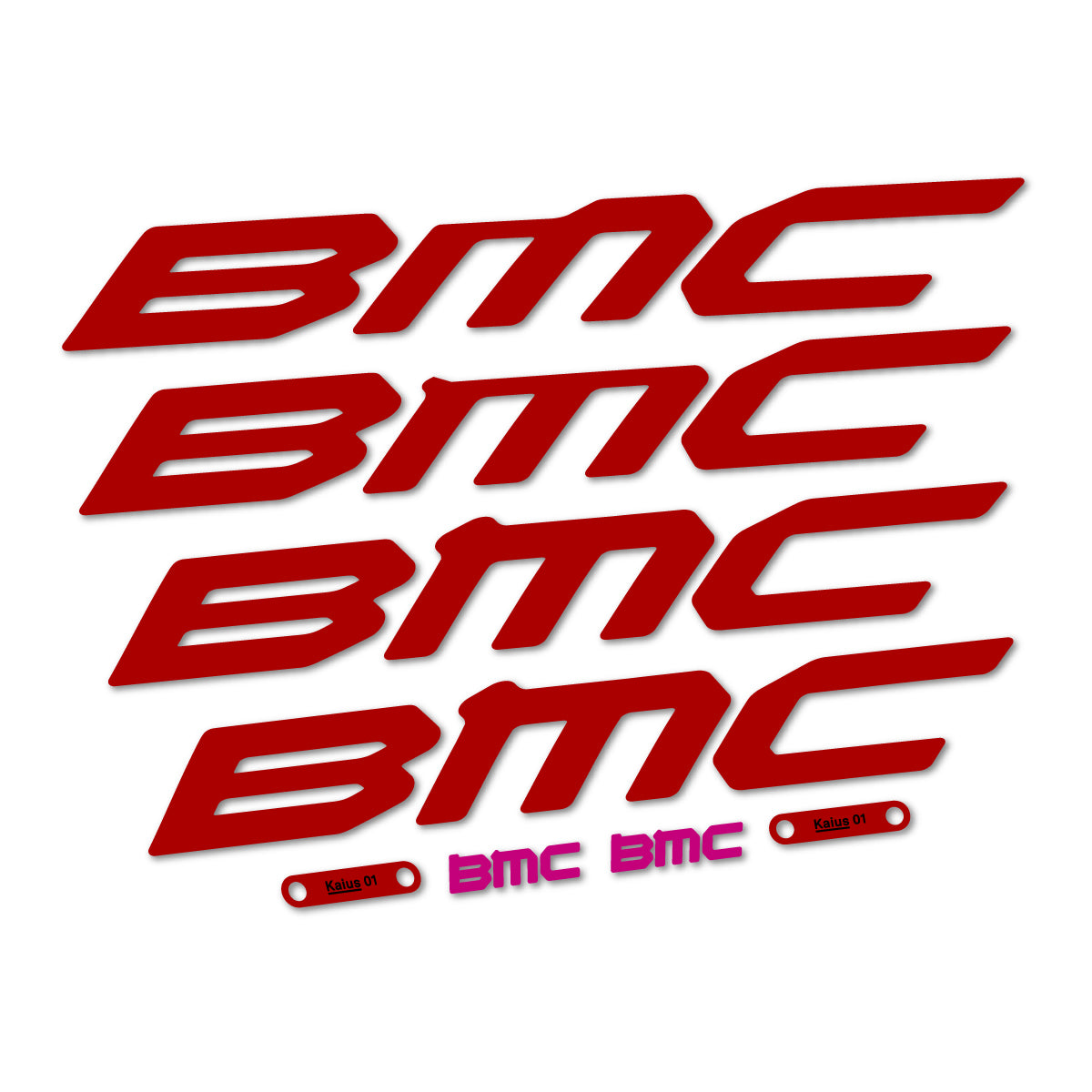 Stickers for BMC Kaius 01 2027, Frame vinyl decals - Dark Red