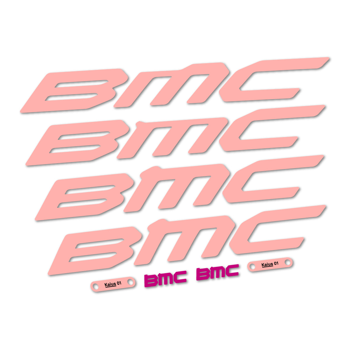 Stickers for BMC Kaius 01 2027, Frame vinyl decals - Salmon Pink