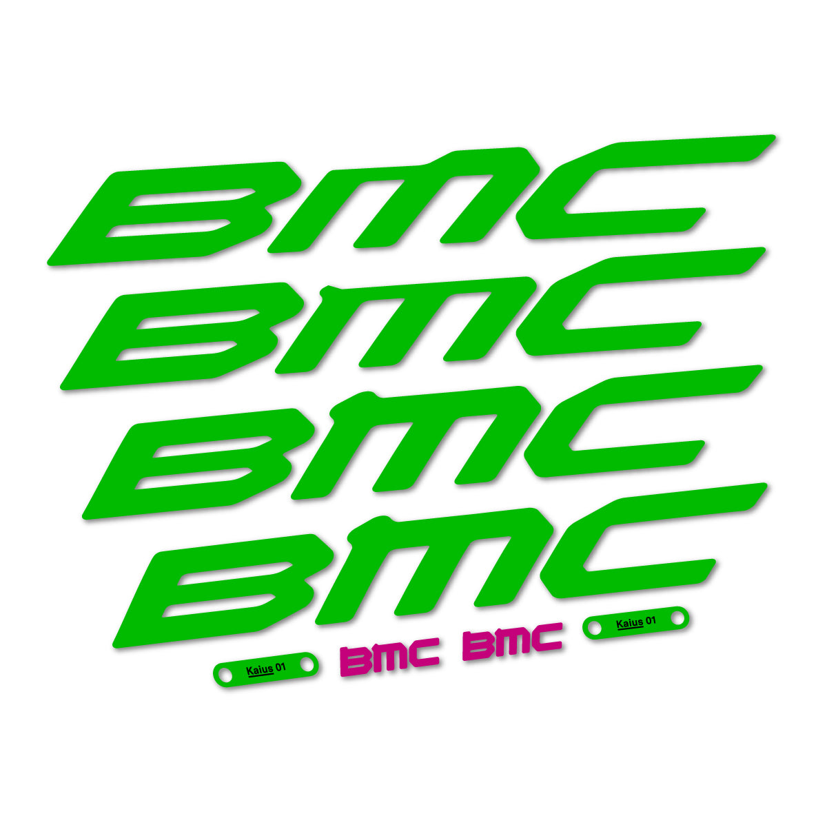 Stickers for BMC Kaius 01 2027, Frame vinyl decals - Grass Green