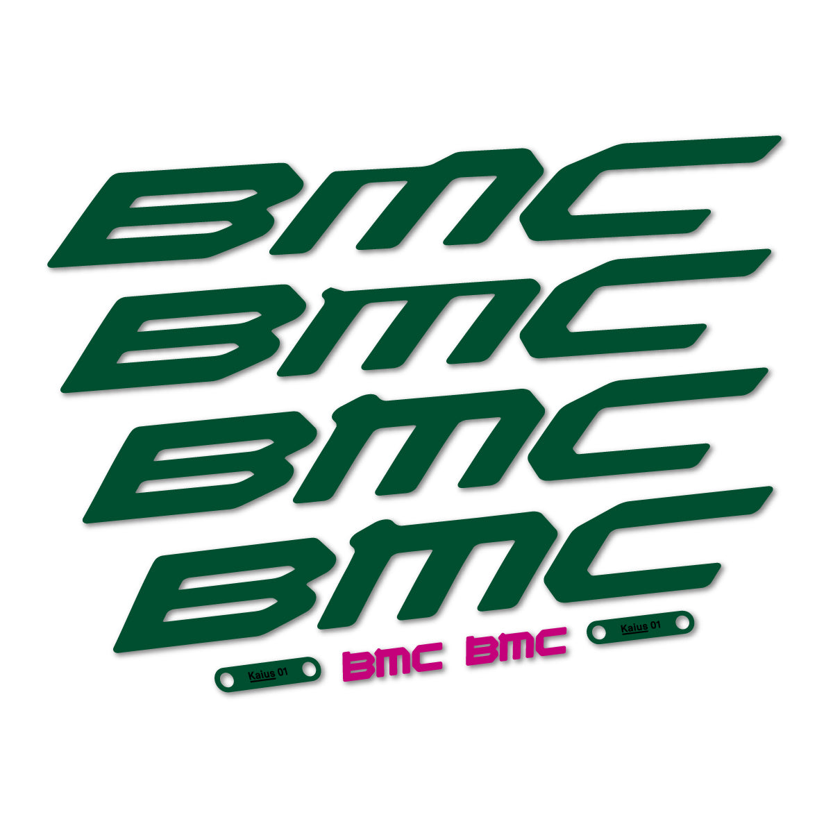 Stickers for BMC Kaius 01 2027, Frame vinyl decals - Dark Green