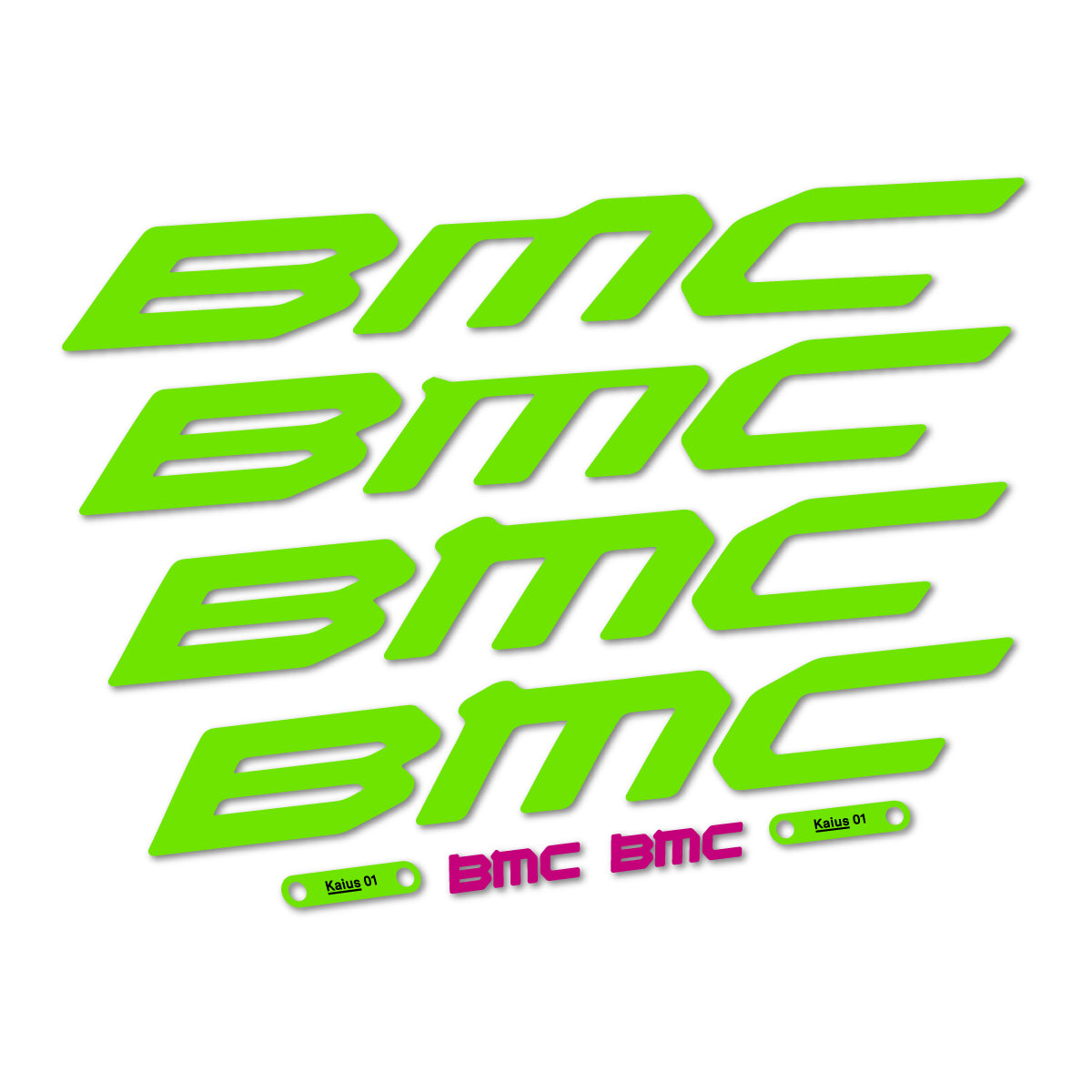 Stickers for BMC Kaius 01 2027, Frame vinyl decals - Apple Green