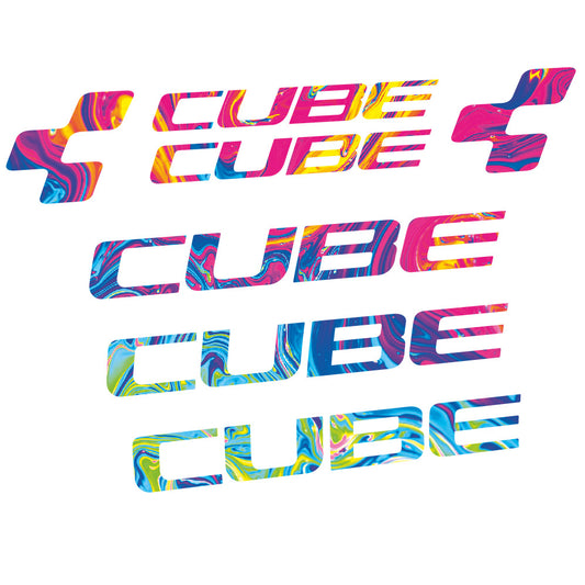 Psychedelic Rainbow decal for Cube frame – bike sticker vinyl
