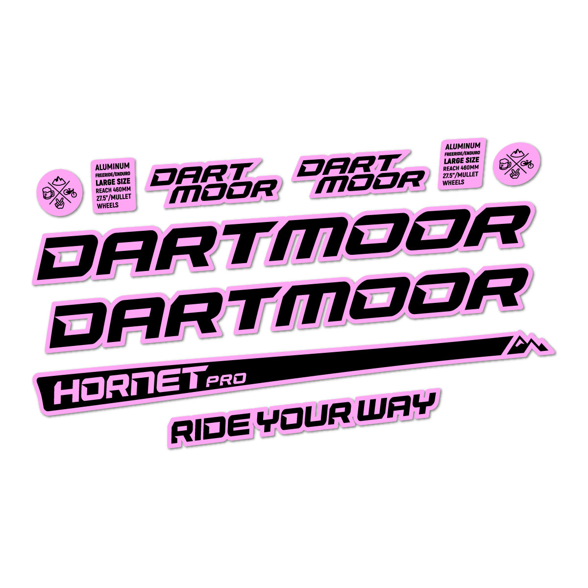 Compatible Stickers for Dartmoor Hornet Pro 2022-2026, Frame vinyl decals - Light Lilac