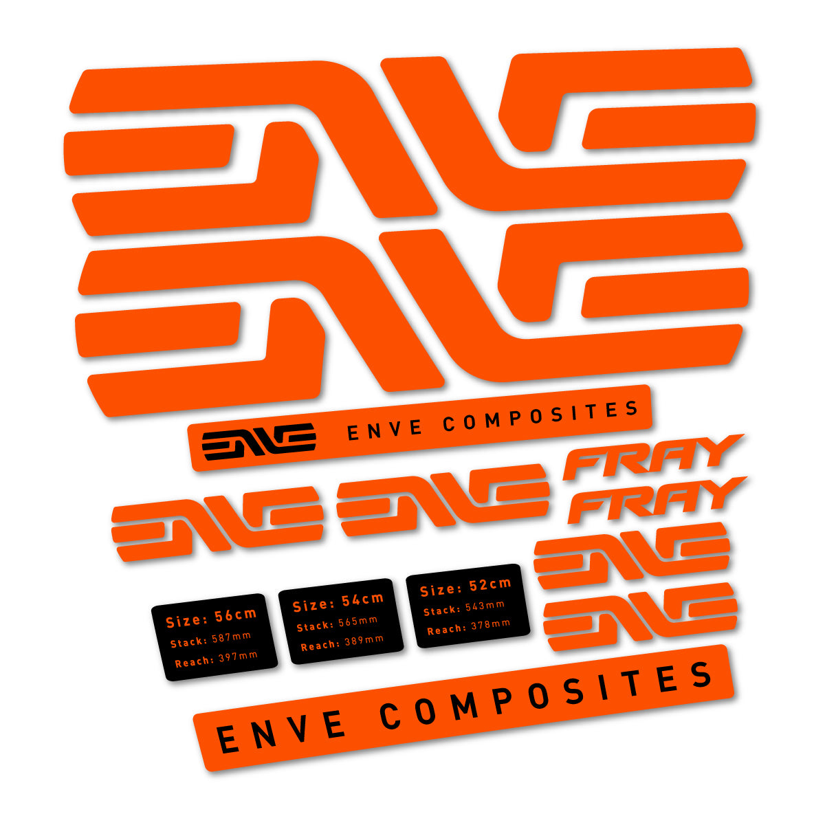 Compatible Stickers for Envx Fray 2026, Frame vinyl decals - Orange