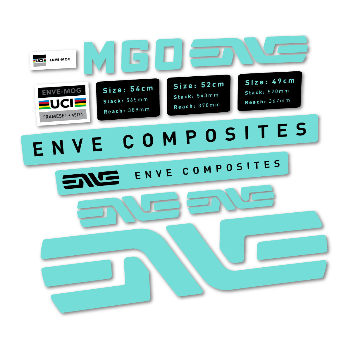 Compatible Stickers for Envx MOG 2026, Frame vinyl decals - Blue Green
