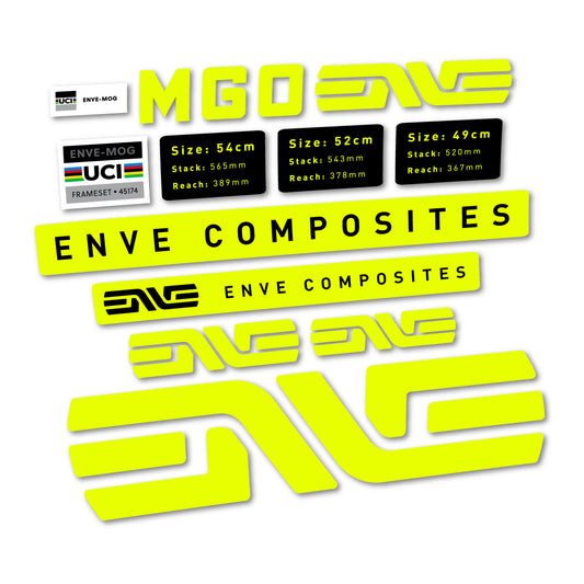 Neon Yellow decal for Envx MOG 2026 frame – bike sticker vinyl