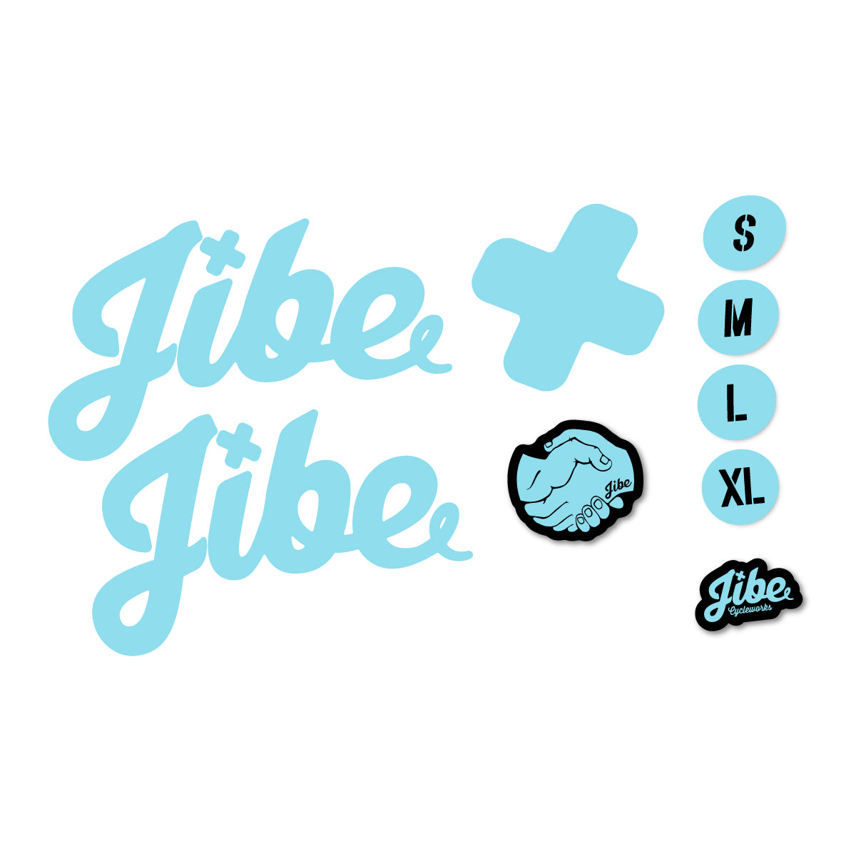 Compatible Stickers for Jibe Tasmanian Devil 2025-2026, Frame vinyl decals - Sky Blue