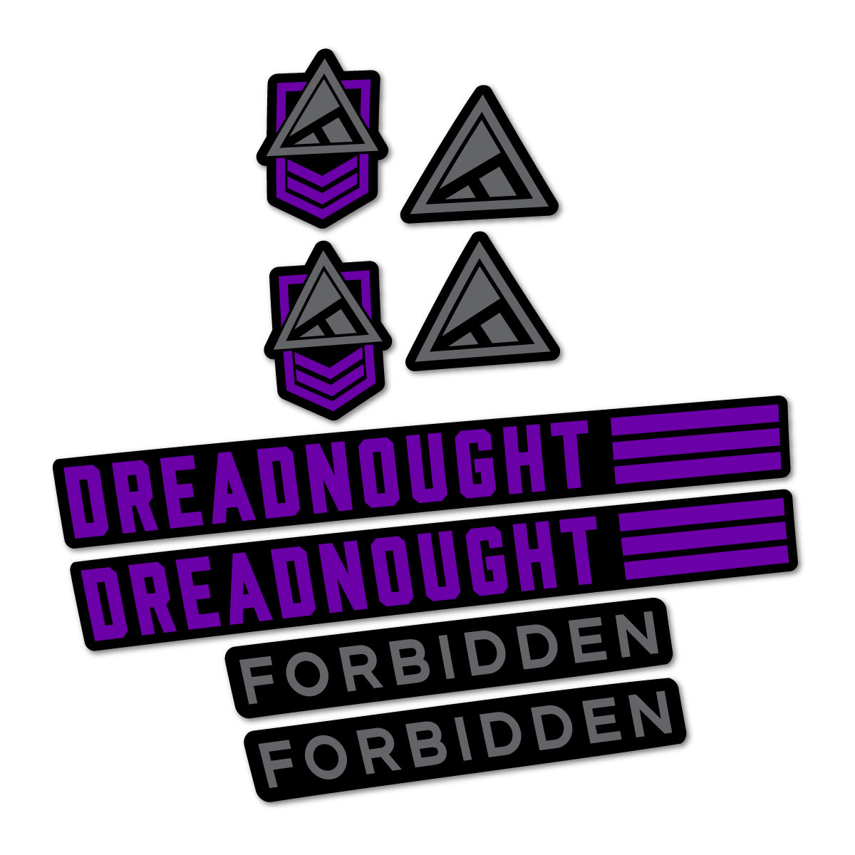 Compatible Stickers for Forbidden Dreadnought 2026, Frame vinyl decals - Violet
