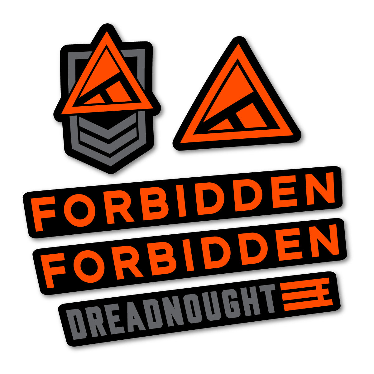 Compatible Stickers for Forbidden Dreadnought E 2026, Frame vinyl decals - Orange Neon