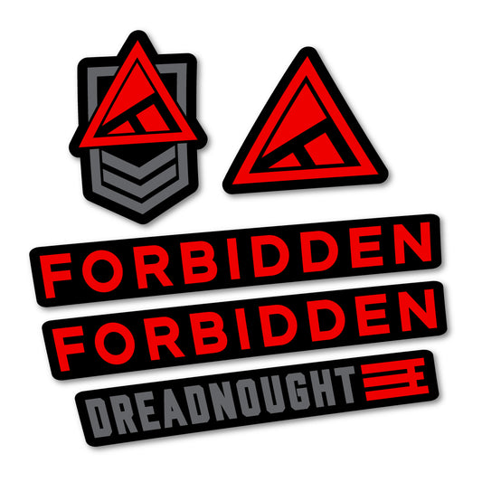 Red decal for Forbidden Dreadnought E 2026 frame – bike sticker vinyl